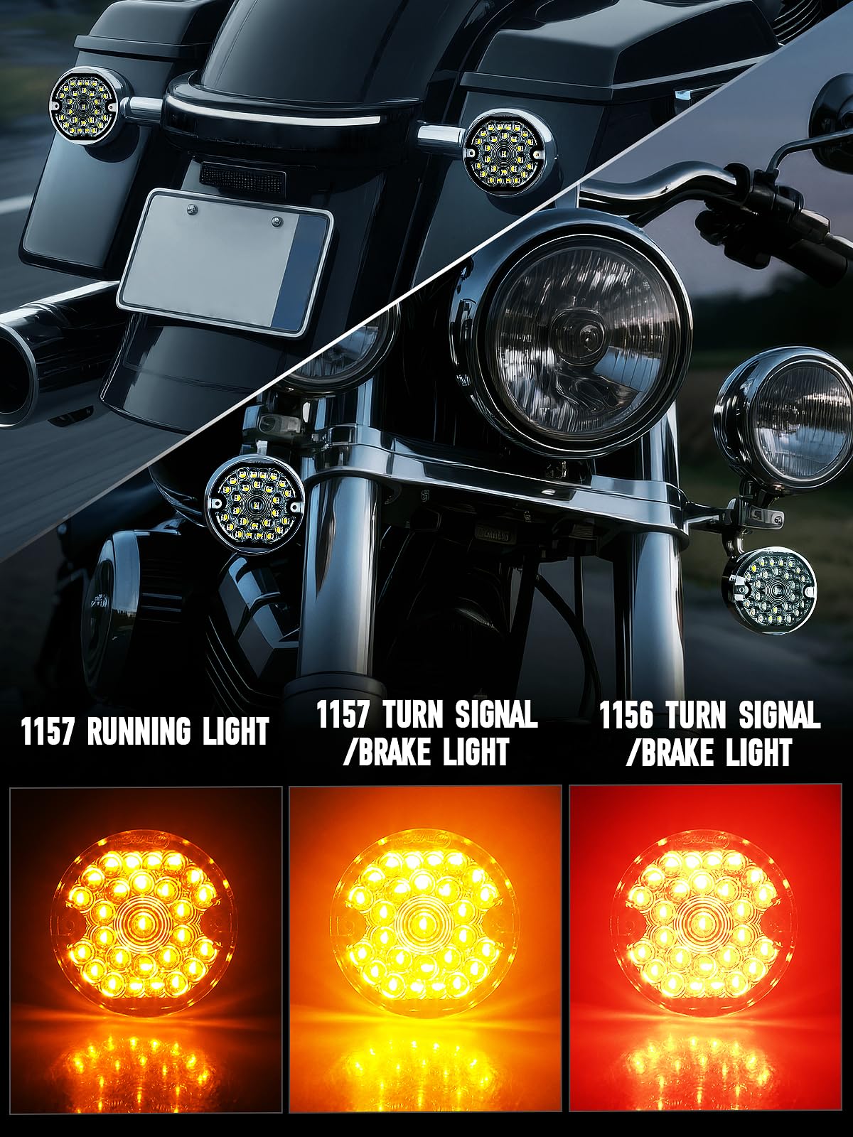 Amazon | 3-1/4インチ LED ウィンカーキット フラットスモーク
